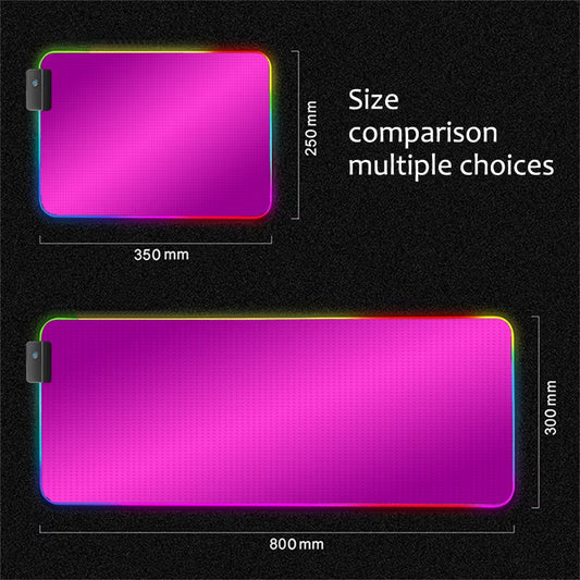 Pink Mousepad Rgb Monochrome Background Gaming Mouse Pad with Backlight LED Laptop Gamer Keyboard Gaming Accessories Desk Mat Pc