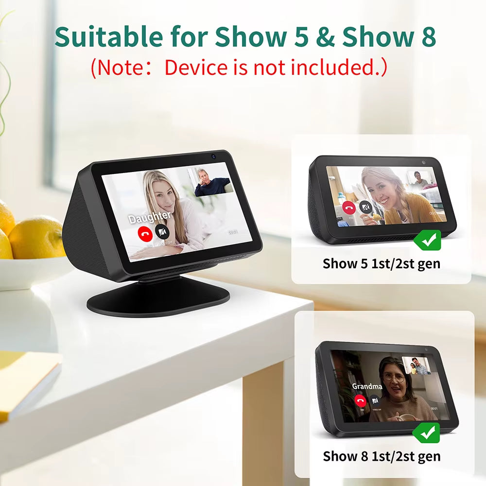 Magnetic Stand for Echo Show 8 5 1St & 2Nd Speaker Adjustable Holder Mount with Anti-Slip Accessories Tilt Function