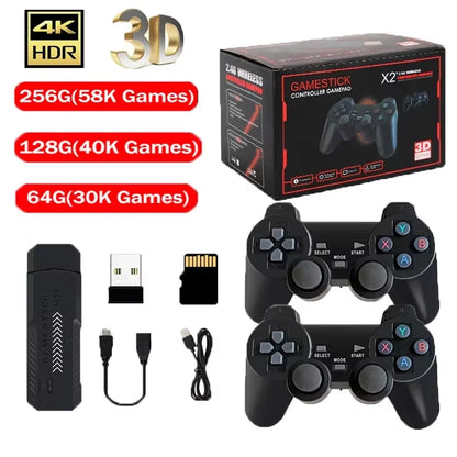 X2 plus 256G 50000 Game GD10 Pro 4K Game Player 3D HD Retro Video Game Console Wireless Controller TV 50 Emulator for Kids Gifts
