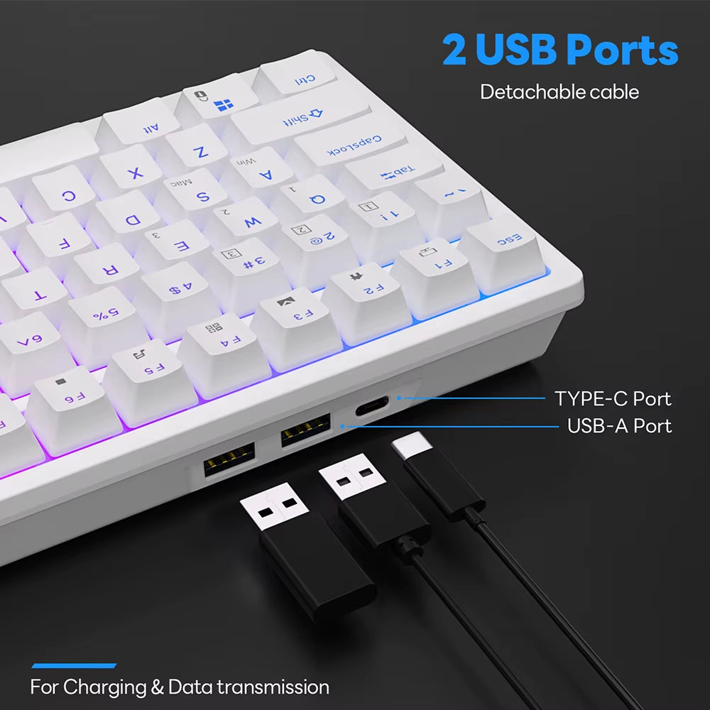 Royal Kludge 98 2.4G Wireless Gaming Mechanical Keyboard 100 Keys RGB Backlight Hot-Swappable Bluetooth Russian Keyboard
