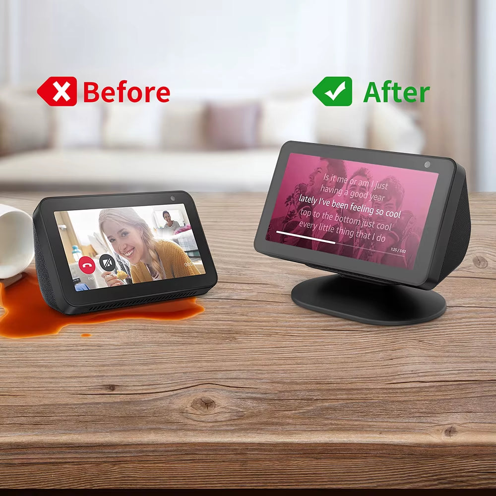Magnetic Stand for Echo Show 8 5 1St & 2Nd Speaker Adjustable Holder Mount with Anti-Slip Accessories Tilt Function